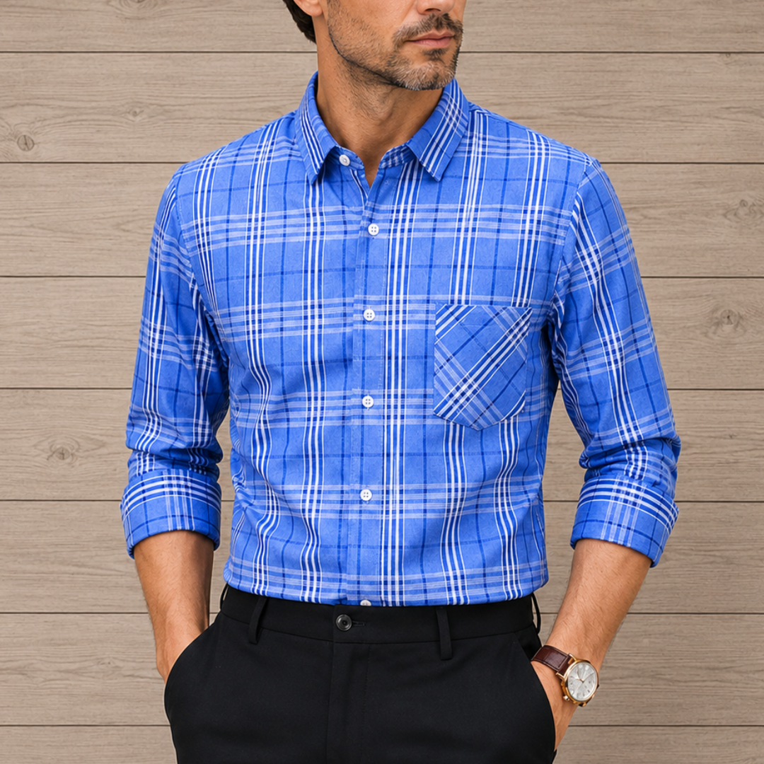 Plaid Long-Sleeved Shirt