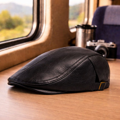 Classic Leather Flat Cap